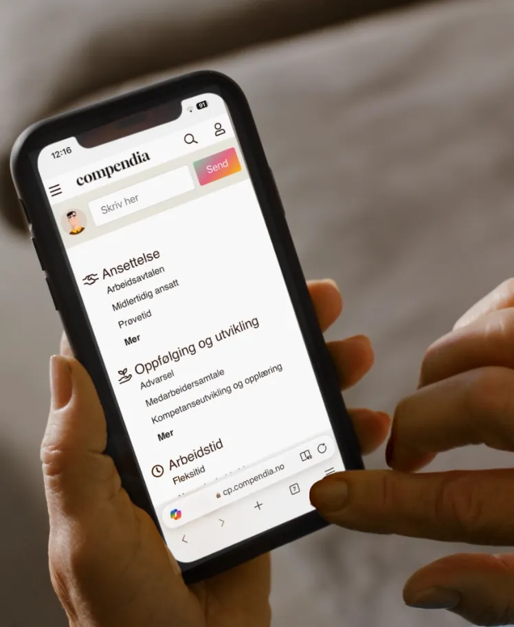 skjermbilde av personalhåndboken til compendia